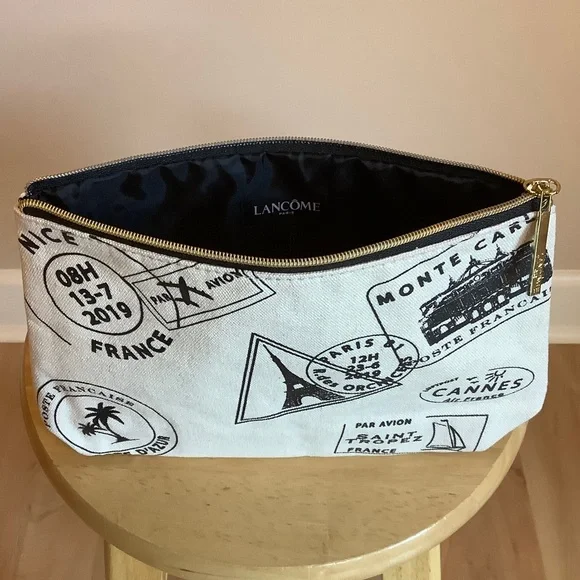 Lancome Cosmetic Bag Canvas France Travel ✈️ - Picture 3 of 3